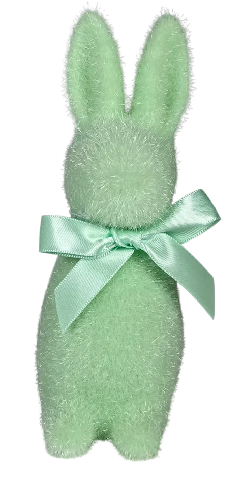 SMALL FLOCKED BUTTON NOSE BUNNY