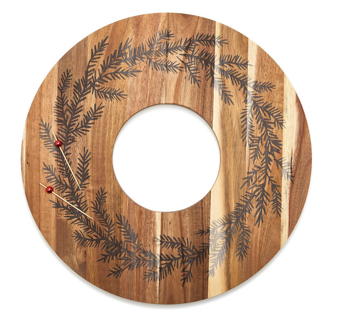 HOLIDAY WREATH CHARCUTERIE SERVING BOARD WITH PICKS