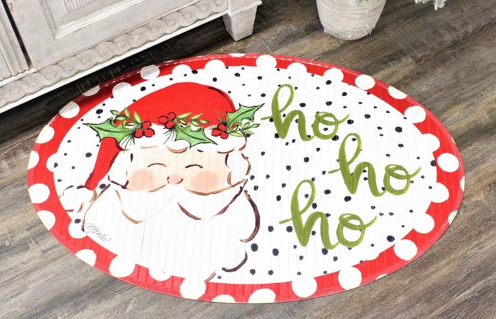 Ho Ho Ho Merry Christmas Santa with Candy Cane/Merry Christmas Present –  RosanneBECK Collections
