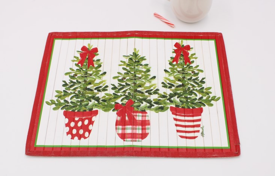 CHRISTMAS TOPIARY BAMBOO PLACEMAT