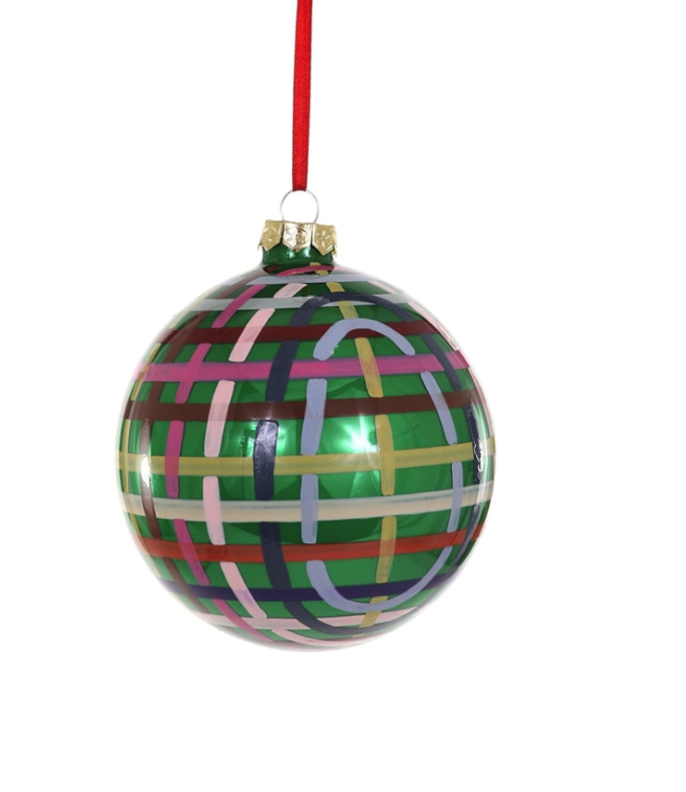 GREEN COLORFUL PATTERN ORNAMENT