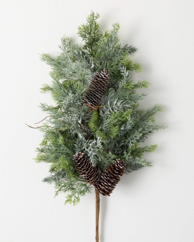 FROSTED PINE WITH CONES SPRAY