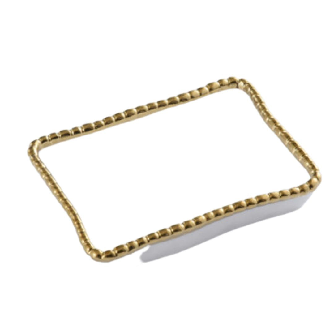 VANITY ACCESS GOLD BEADS SOAP DISH