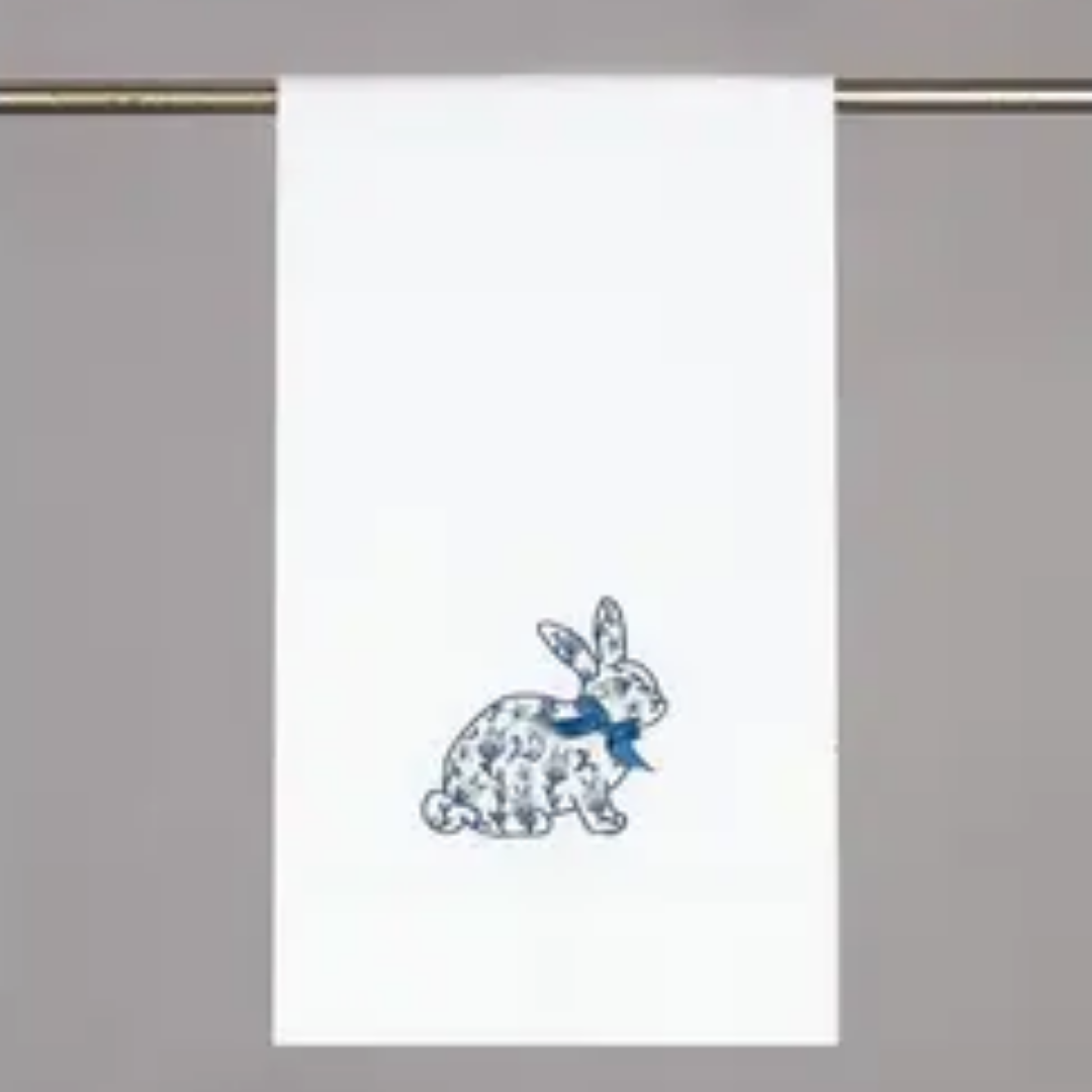 CHINOISERIE EASTER BUNNY GUEST TOWEL