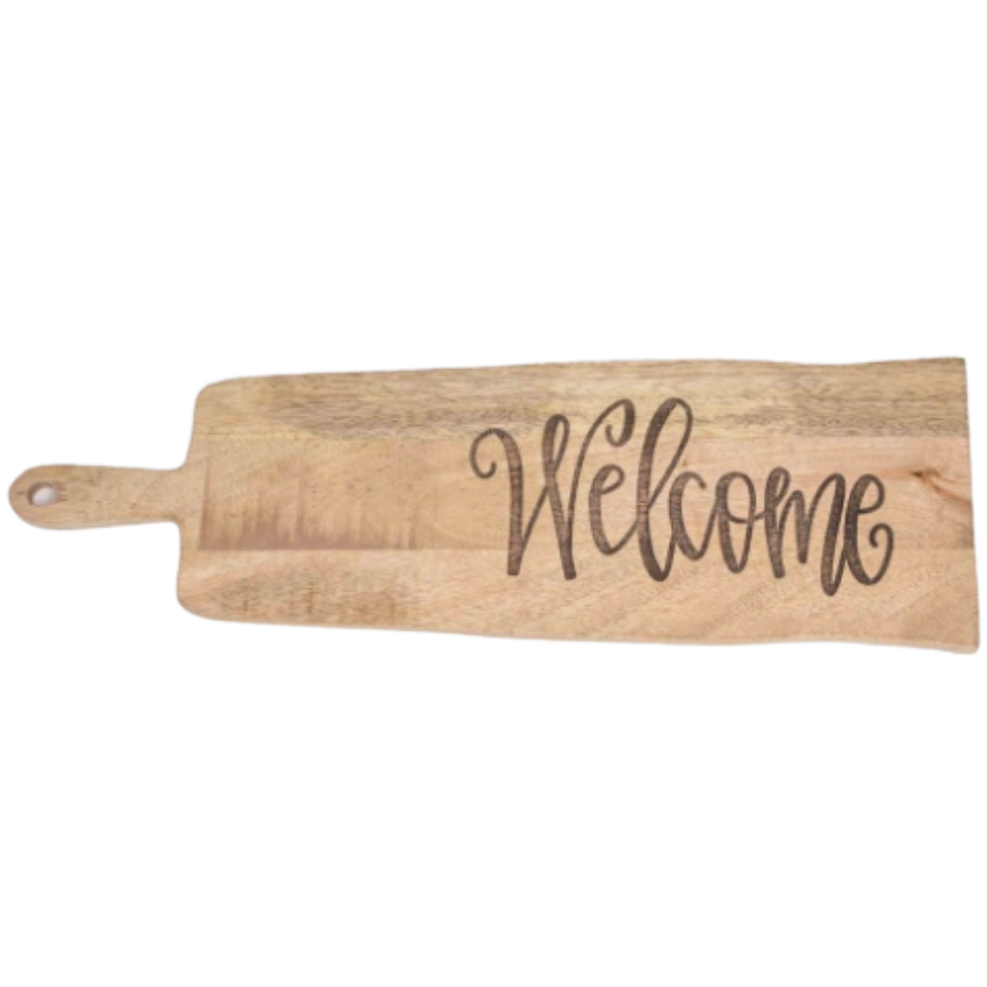 WELCOME WOODEN CHARCUTERIE BOARD