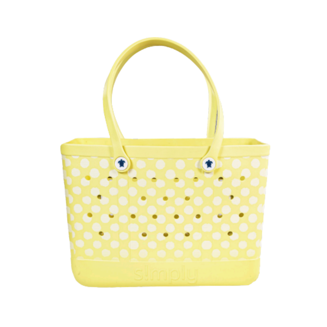 YELLOW POLKA DOT PATTERNED SIMPLY TOTE