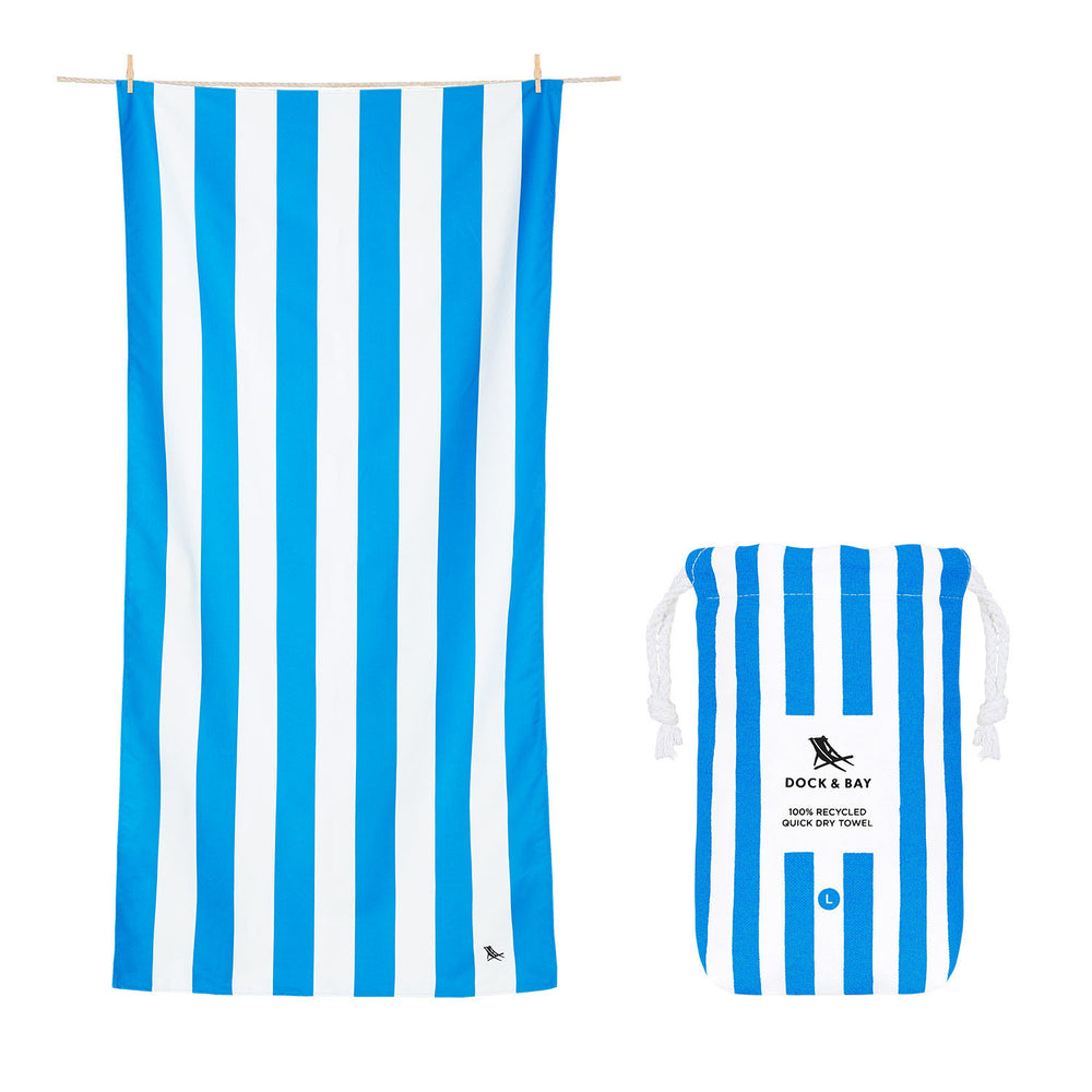 blue stripe quick dry large towel