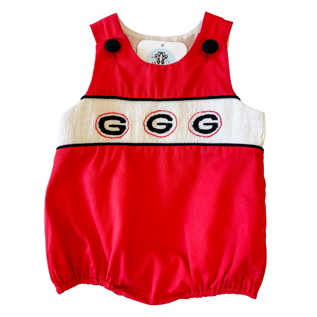 RED GAME DAY SMOCKED BUBBLE