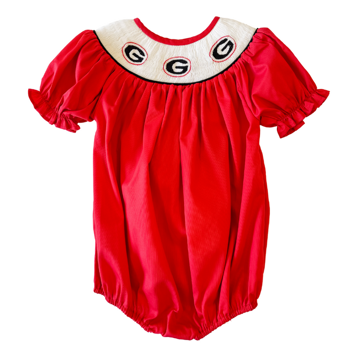 RED GAME DAY SMOCKED BUBBLE