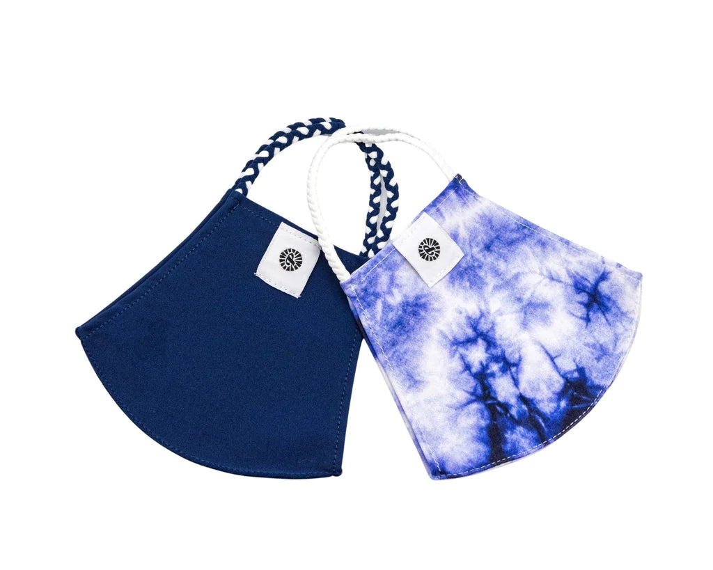 KIDS POMCHIE MASKS, INDIGO TIE DYE