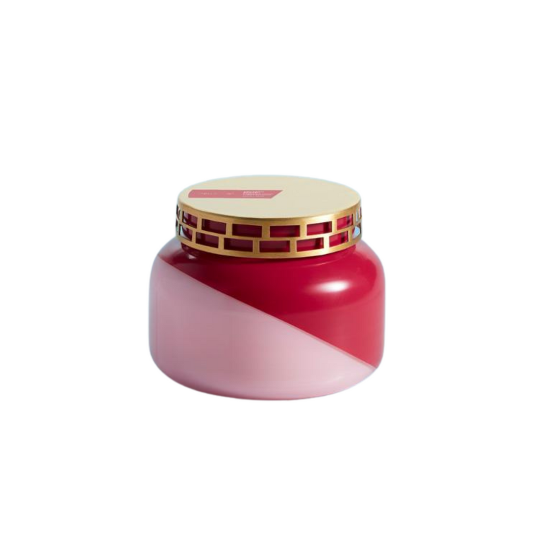 COCONUT SANTAL PETITE DUAL TONE JAR - red and pink jar