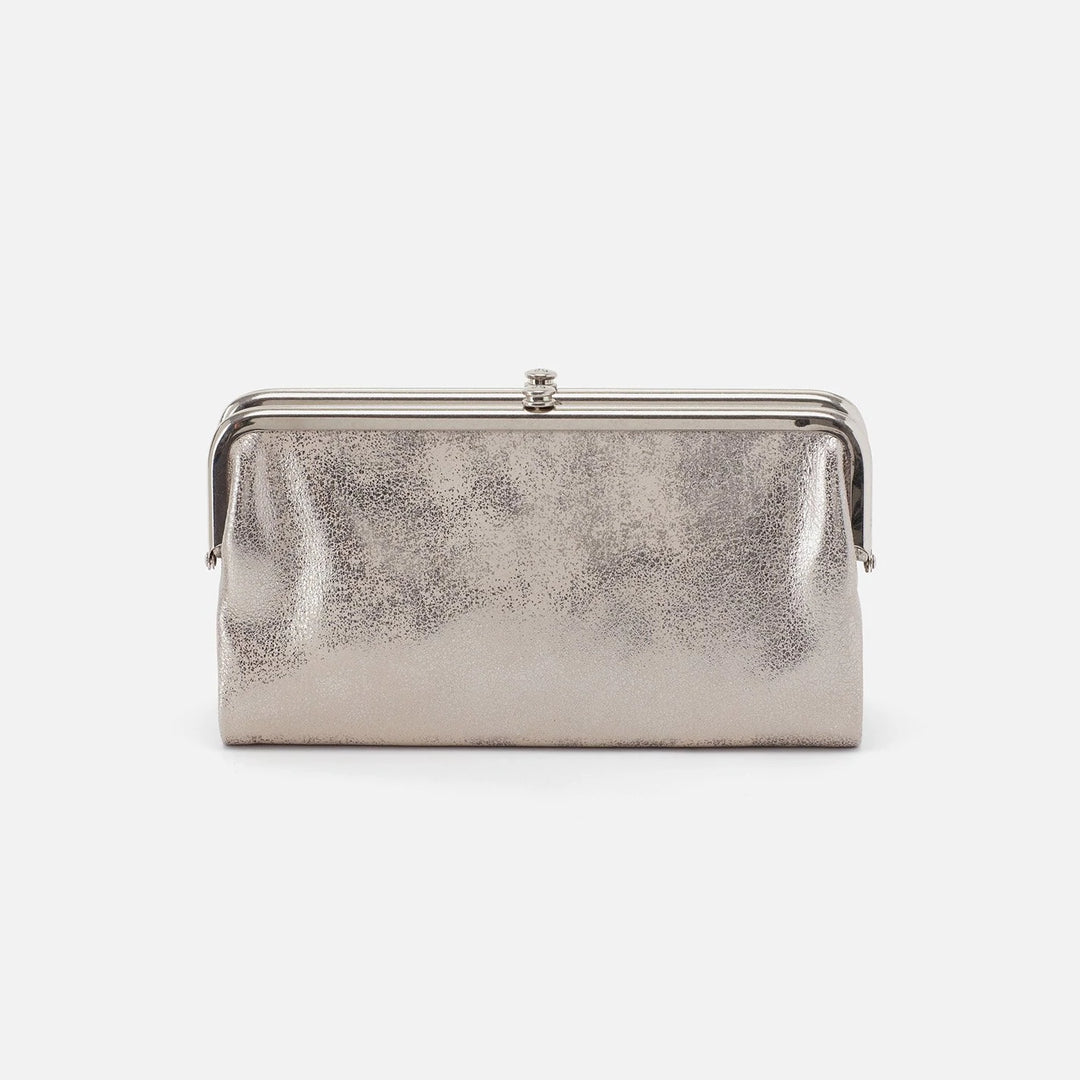 HOBO: LAUREN CLUTCH WALLET IN DISTRESSED PLATINUM