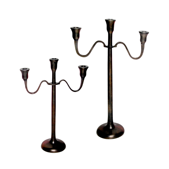 BIDK SM 3-ARM CANDLEHOLDER DARK BROWN