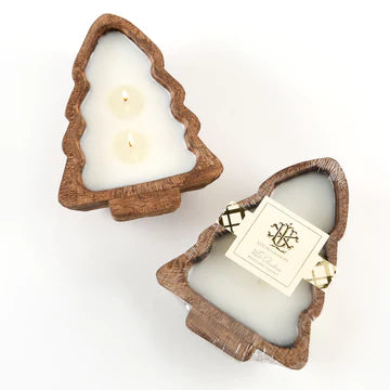 WHITE CHRISTMAS SMALL CANDLE-TREE BOWL