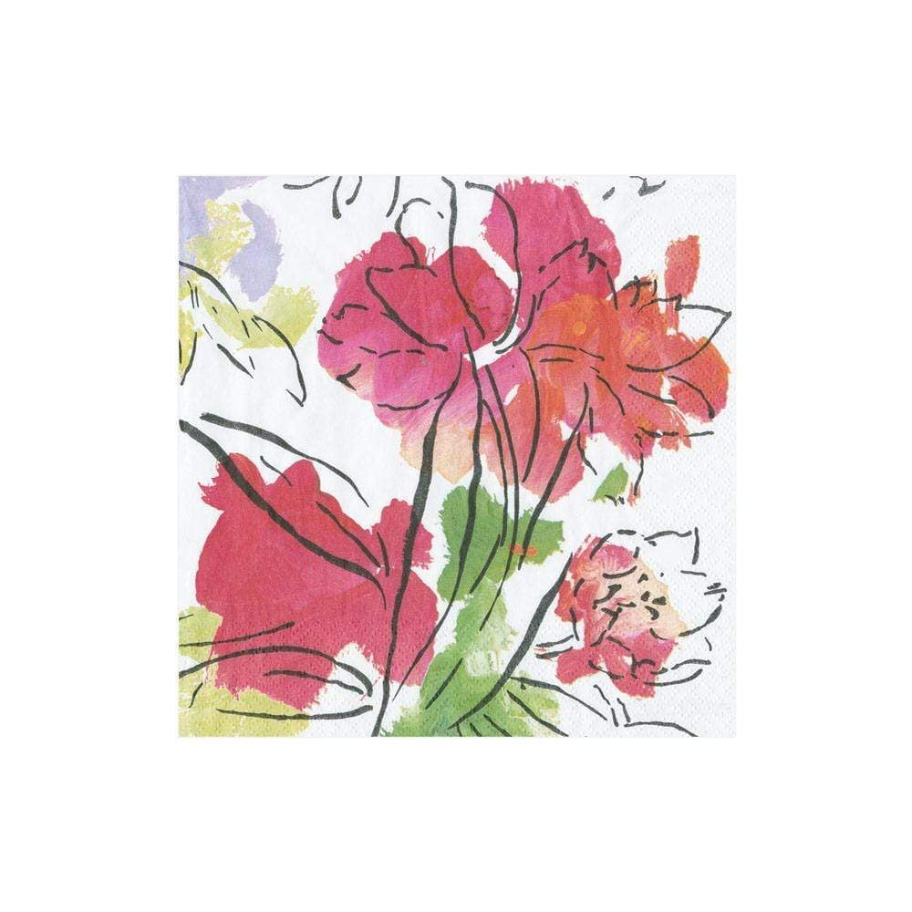 ABSTRACT FLORAL COCKTAIL NAPKIN