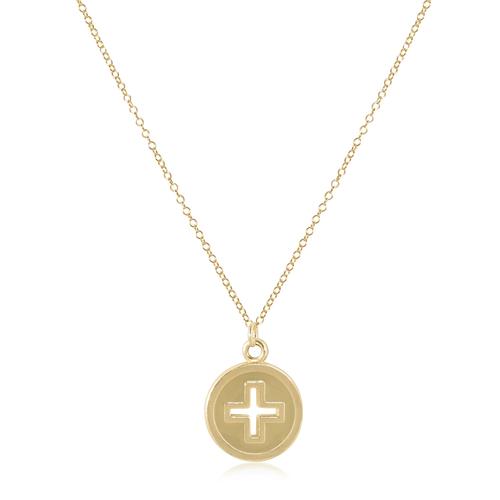 16" Necklace Gold - Signature Cross Gold Disc | Enewton Beaded Jewelry | Walker Boutique