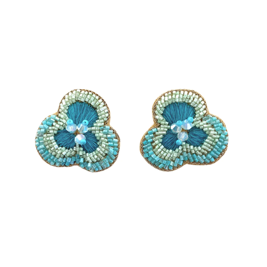 TURQUOISE FLOWER STUDS