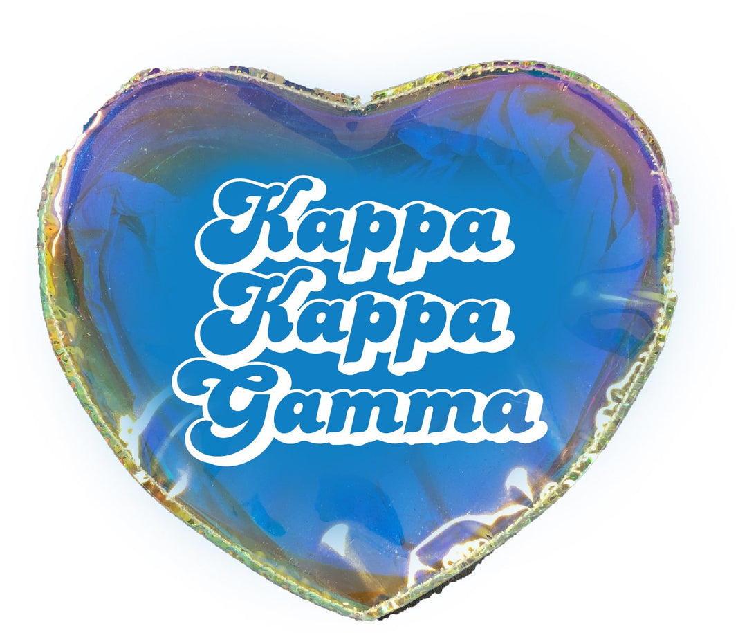 kappa kappa gamma heart shaped holographic bag