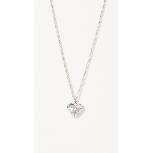 SILVER RADIANT HEART SEA LA VIE NECKLACE