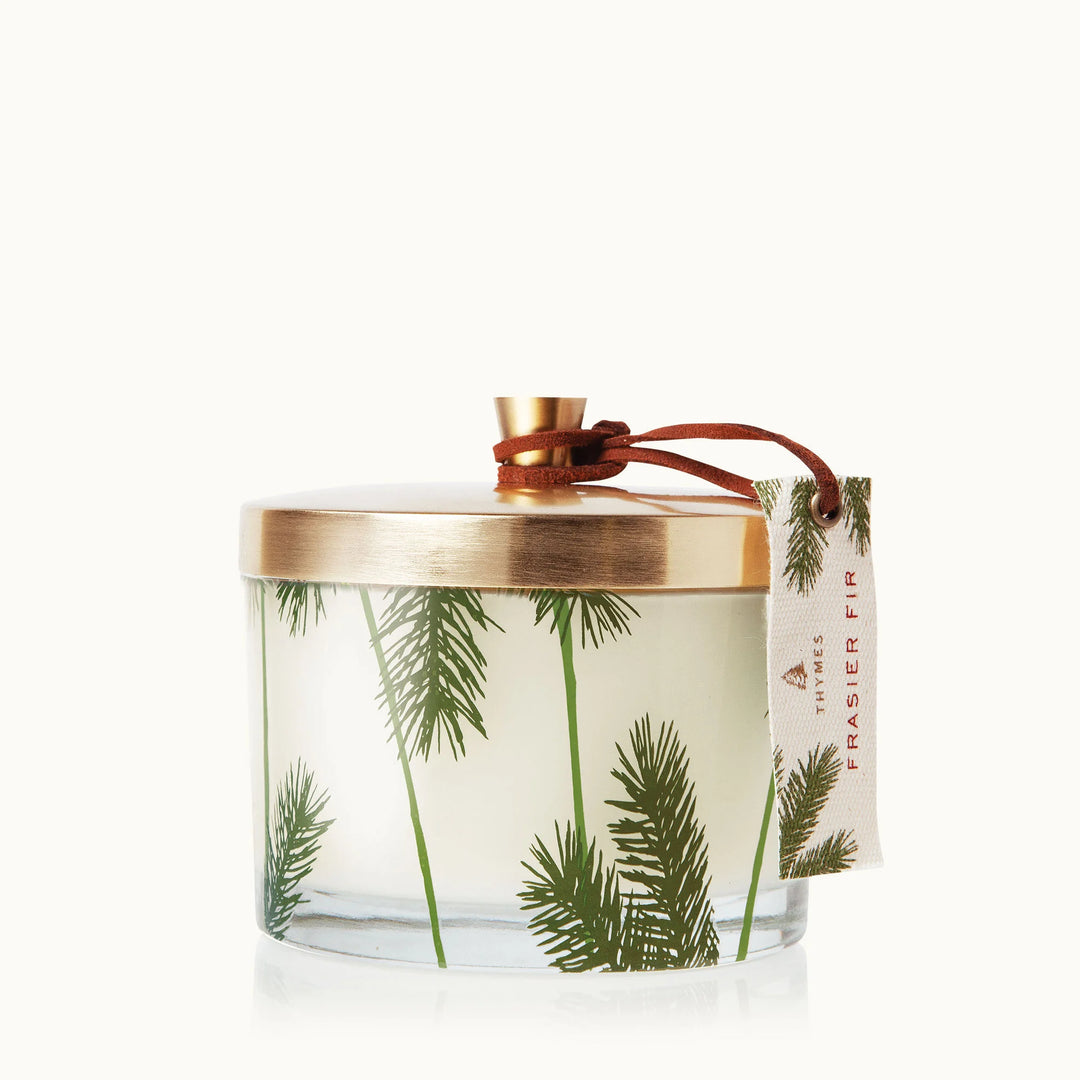 FRASIER FIR POURED 3-WICK CANDLE WITH PINE NEEDLE DESIGN