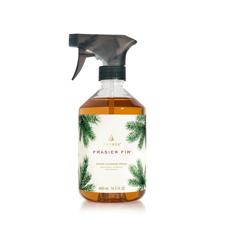 Frasier Fir wood cleaning spray bottle with evergreen label