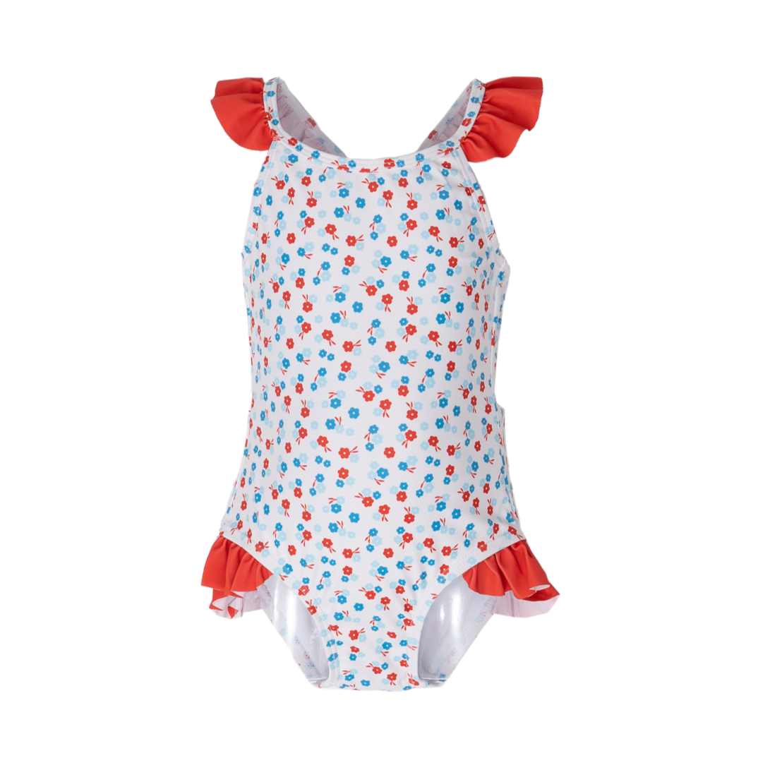 RED, WHITE, AND BLUE FLORAL ALYS SWIMSUIT